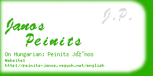 janos peinits business card